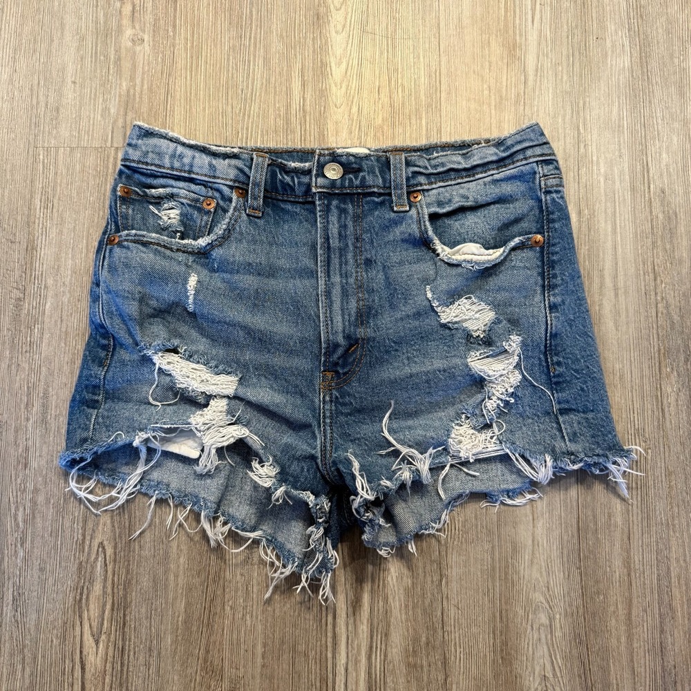 Abercrombie‎ Womens 27/4 High Rise Mom Denim Shorts